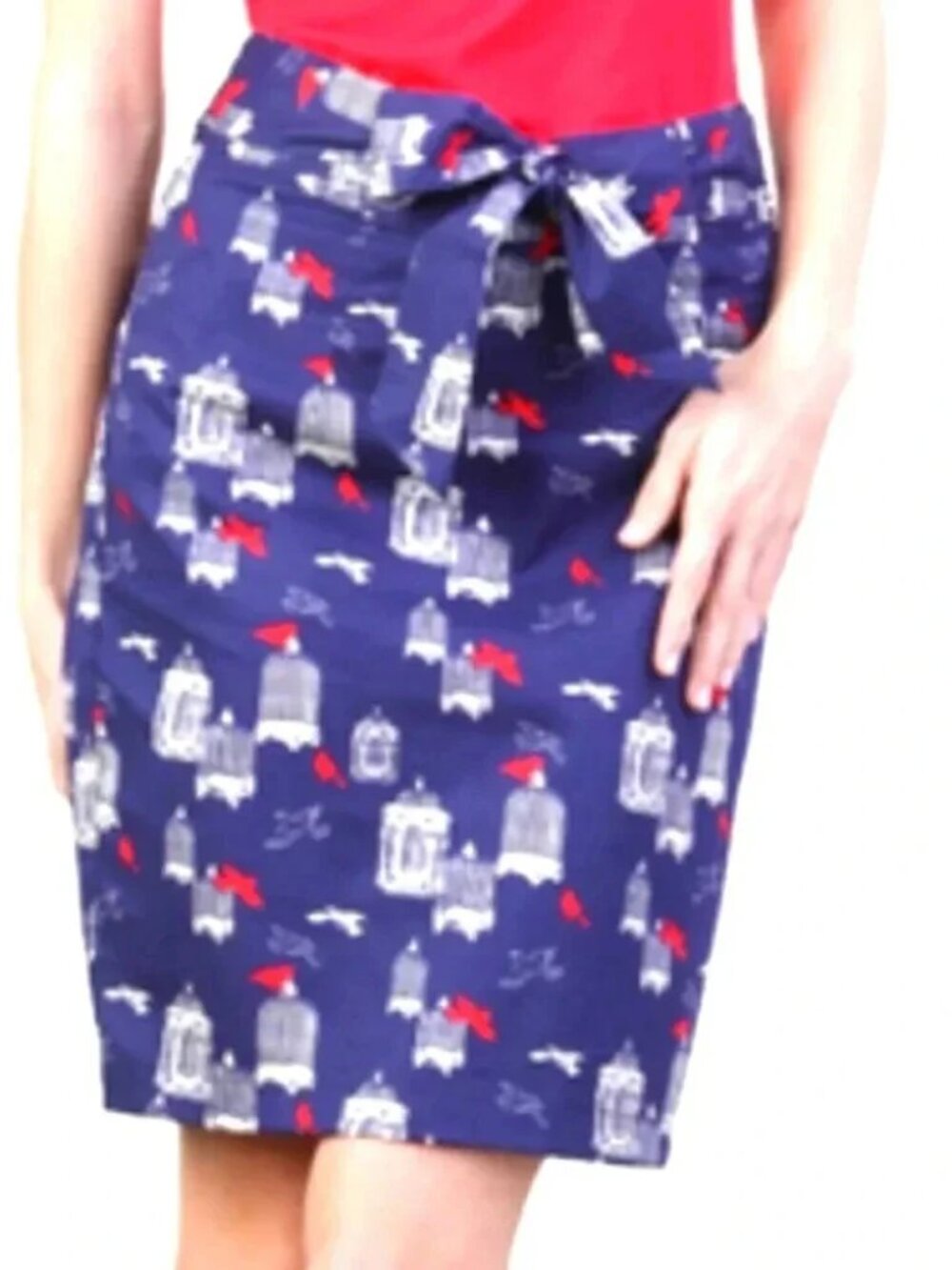 EUC Modcloth Tulle navy 'Early Bird' birdcage pencil skirt in Medium